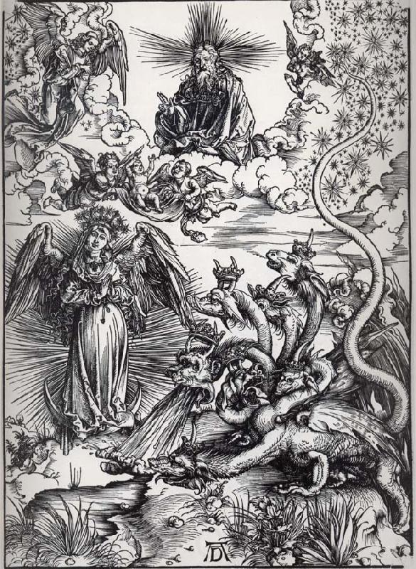 Albrecht Durer The Apocalyptic woman and the seven-Headed Dragon France oil painting art